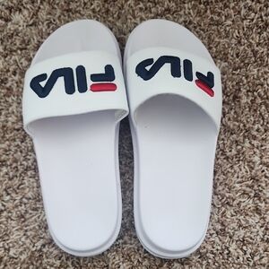 Fila White Slide Sandals